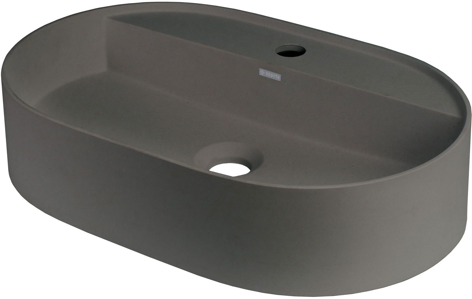 Granite washbasin, countertop, with tap shelf - oval - CQS_TU6B - Główne zdjęcie produktowe