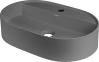 Granite washbasin, countertop, with tap shelf - oval - CQS_TU6B - Główne zdjęcie produktowe