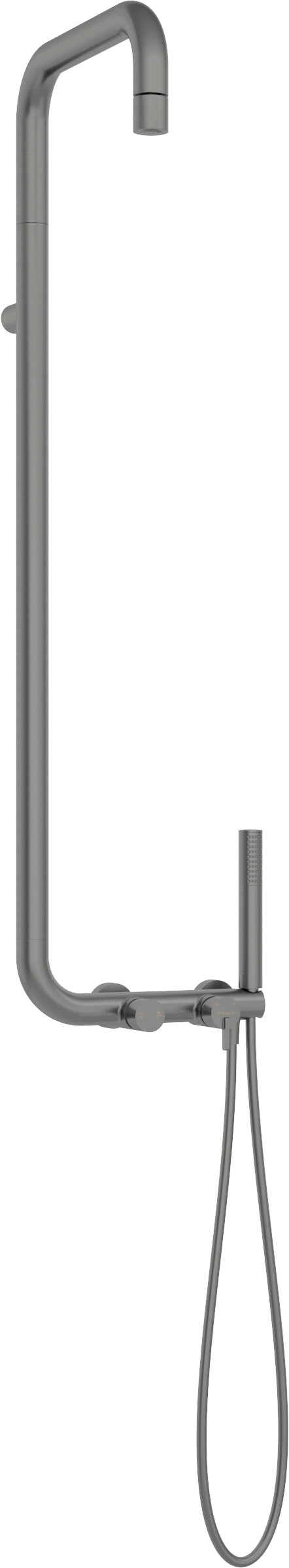 Silia Shower Column With Shower Mixer Titanium Nqs D Xm Deante