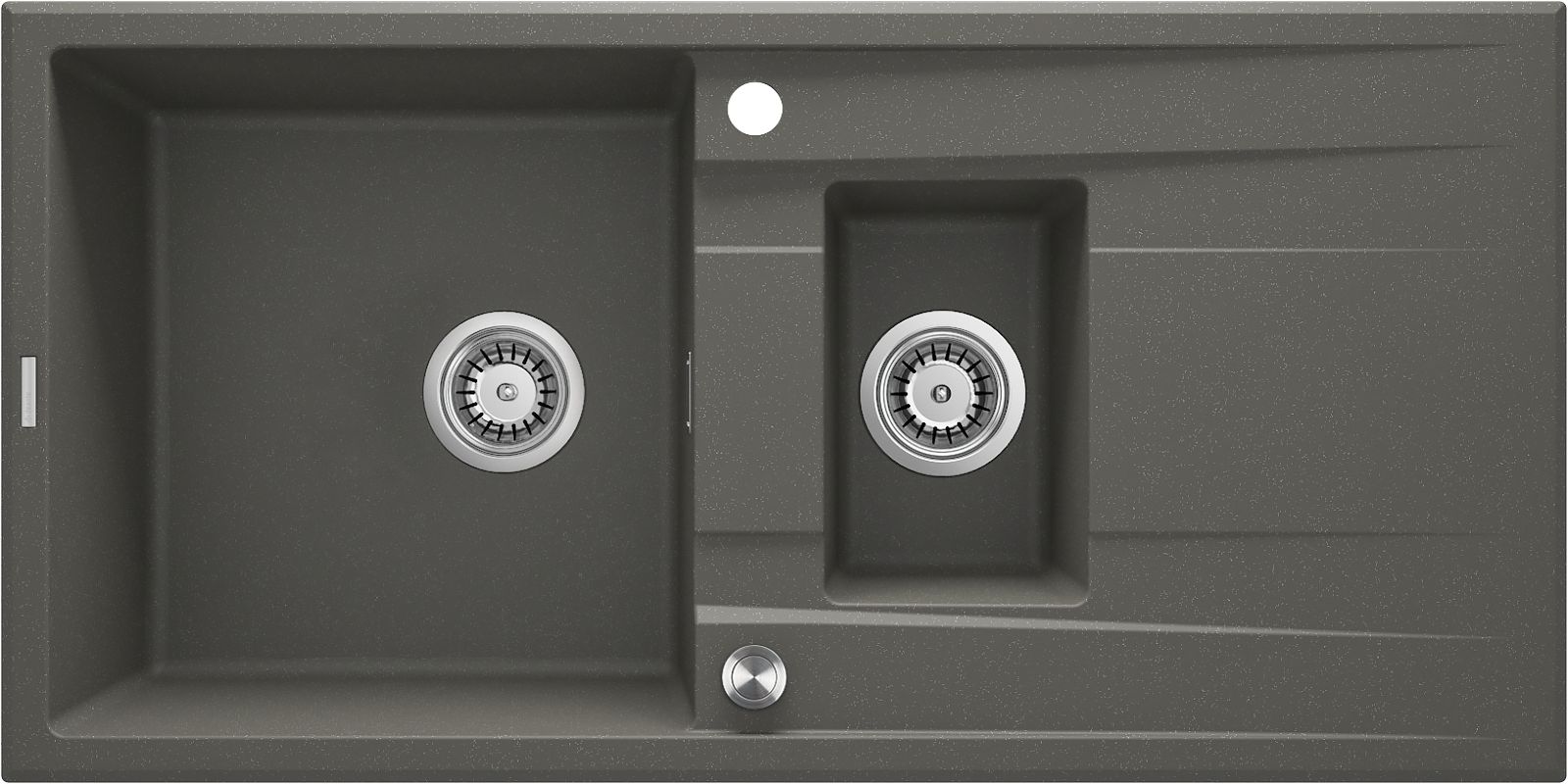 Гранітна кухонна раковина, 1.5-камерний з сушаркою - ZQE_T513 - Główne zdjęcie produktowe