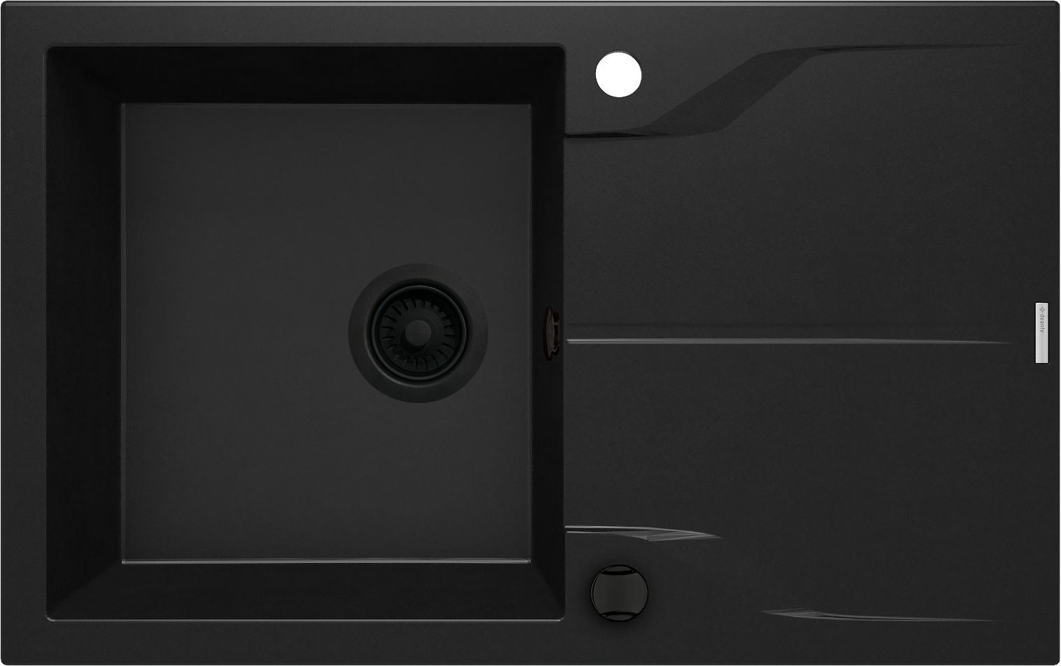 Гранітна кухонна раковина, 1-камерний з сушаркою - монтується на одному рівні зі стільницею - ZQN_N11F - Główne zdjęcie produktowe
