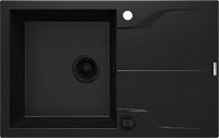 Гранітна кухонна раковина, 1-камерний з сушаркою - монтується на одному рівні зі стільницею - ZQN_N11F - Główne zdjęcie produktowe