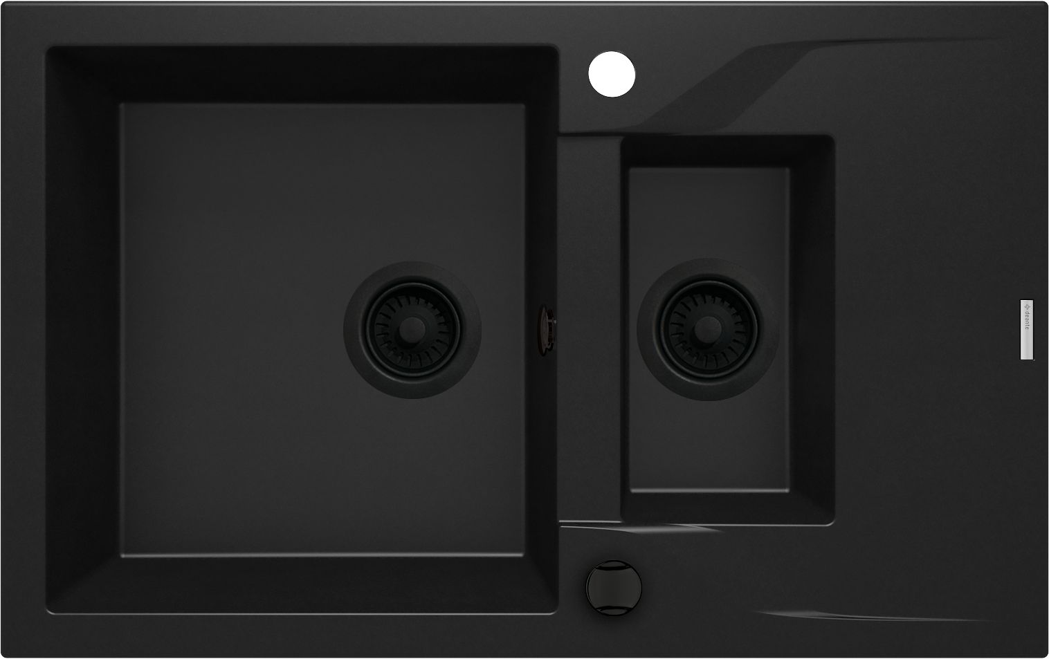 Гранітна кухонна раковина, 1.5-камерний з сушаркою - ZQN_N513 - Główne zdjęcie produktowe