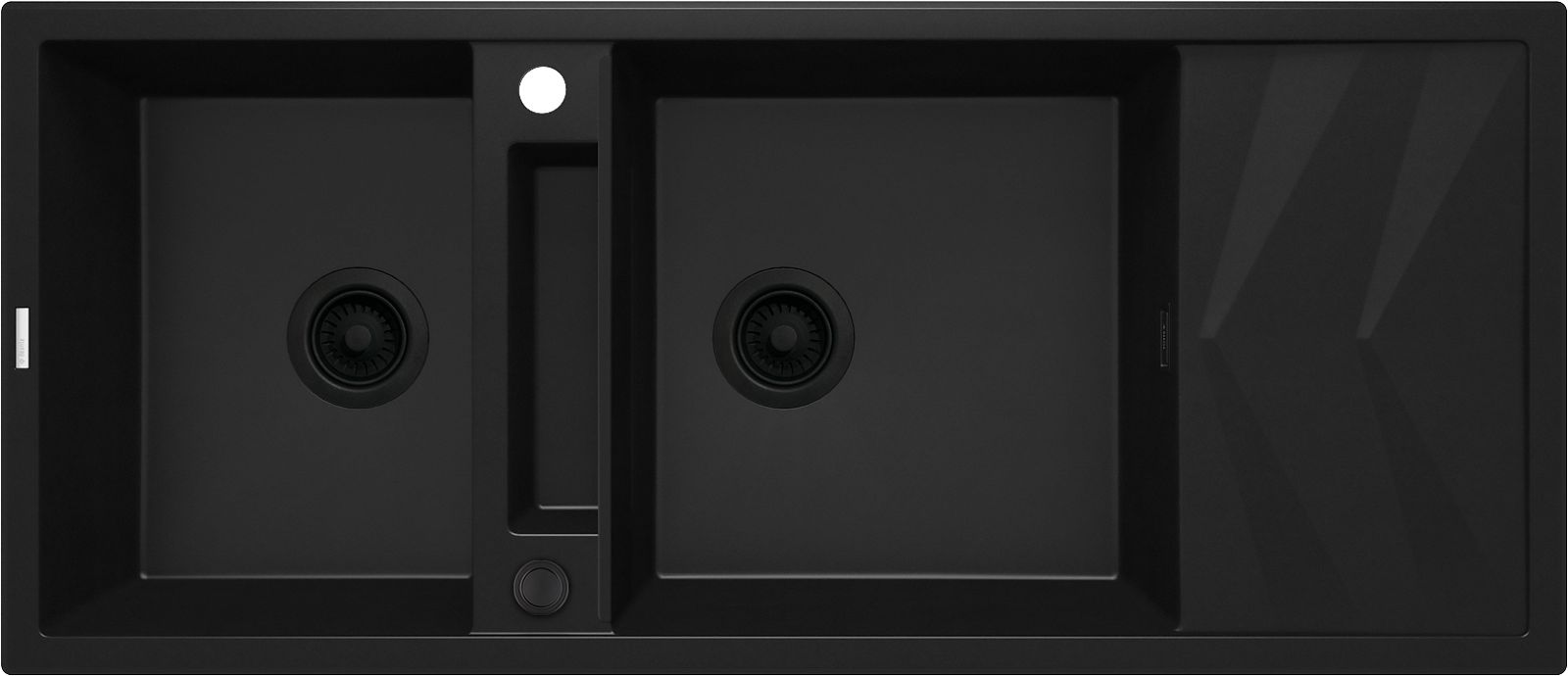 Магнітна гранітна раковина, 2-камерний з сушаркою - ZRM_N213 - Główne zdjęcie produktowe