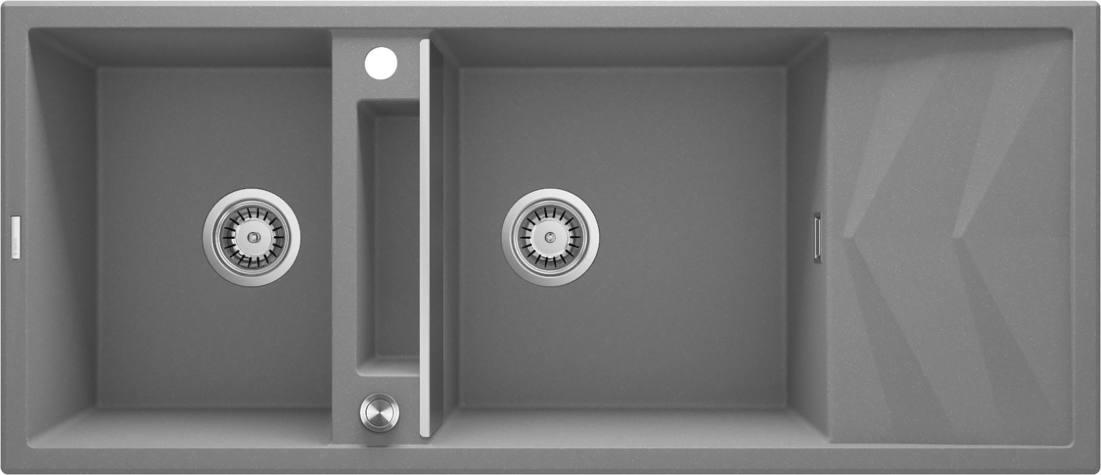 Magnetic granite sink, 2-bowl with drainer - ZRM_S213 - Główne zdjęcie produktowe